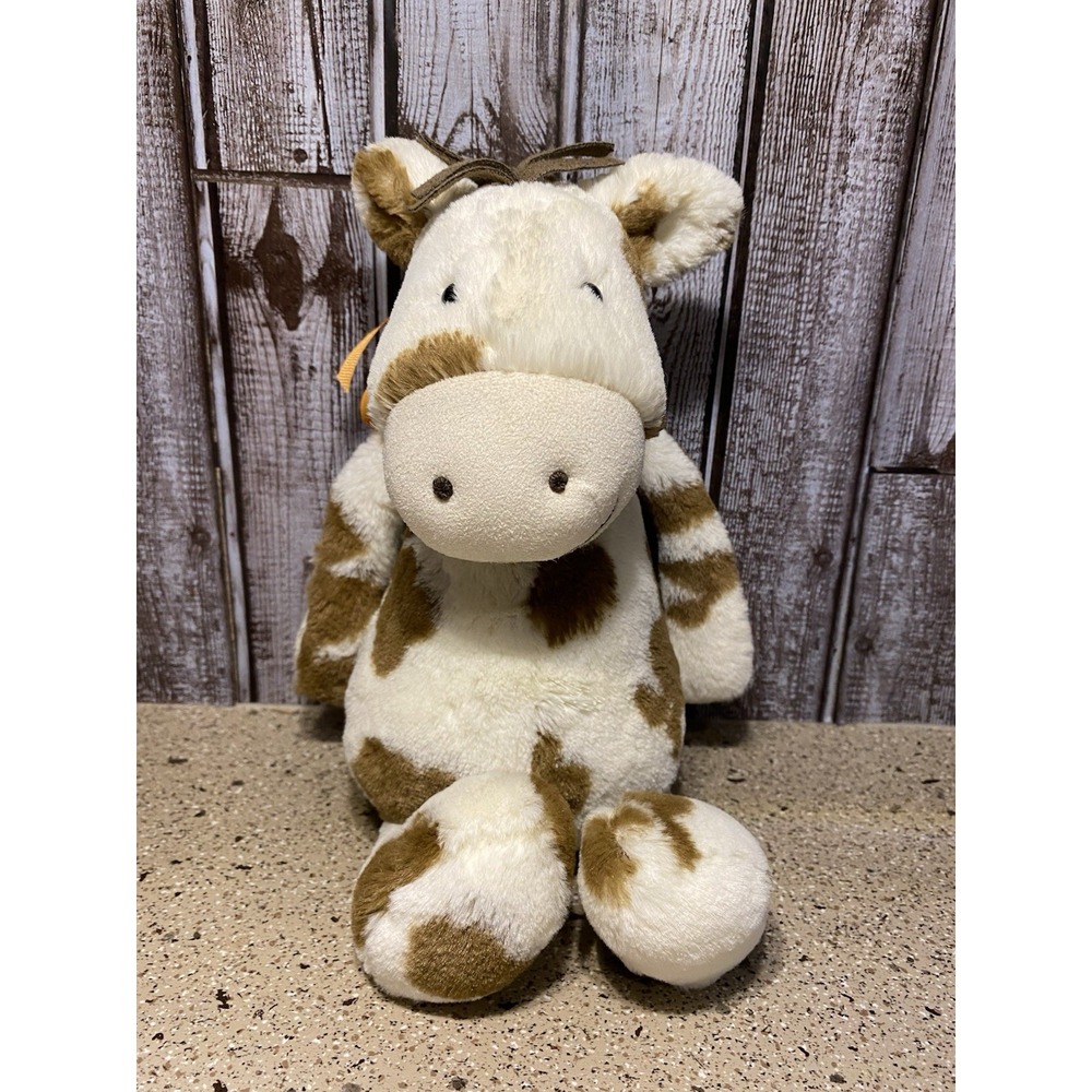 Jellycat London Medium Bashful Pinto Pony Horse Retired 10" Spotted Plush RARE